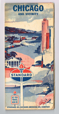 Vintage 1965 'Standard Oil' Chicago & Vicinity Road Map