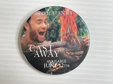 "Tom Hanks" Cast Away Movie- VHS & DVD Video Release Promo Button /Pin Back