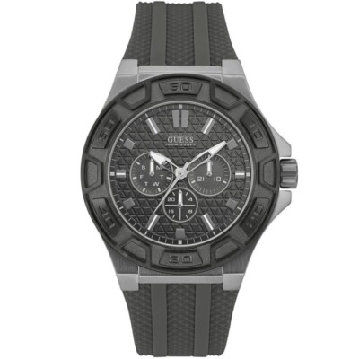 MENS LARGE QUARTZ GUESS DIVERS SPORT 100M WATCH FORCE W0674G8 GRAY RUNS