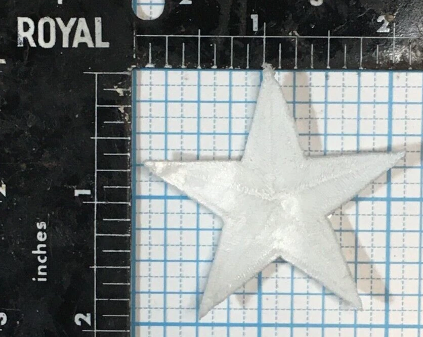 WHITE STAR DESIGN 2” FULLY EMBROIDERED IRON ON CLOTH PATCH - Image 3 of 4