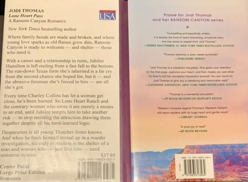 Ransom Canyon series LARGE Print lot (4 LP Books - hc/dj ) JODI THOMAS - Picture 5 of 5