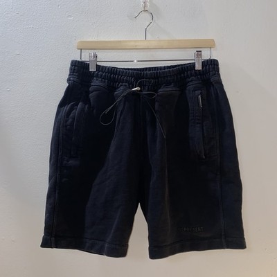 Men s Represent Clothing Co. Blanks Sweat Shorts Size Large Black Zip Pockets