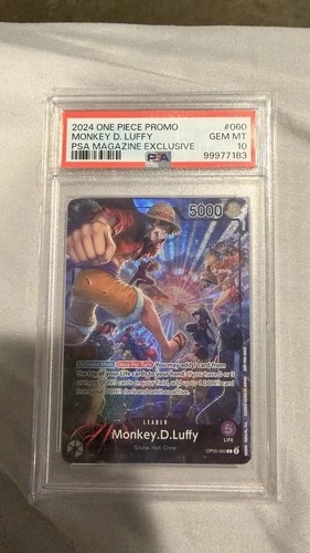 One Piece Monkey D. Luffy OP05-060 PSA 10 Magazine Promo