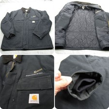 Carhartt Jacket Men XL Black Artic Traditional Quilt Lined Insulated Canvas C003