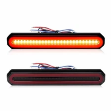 2x Red/Amber 9" Truck Trailer LED Tail Light Turn Signal Brake Lamps Flowing DRL