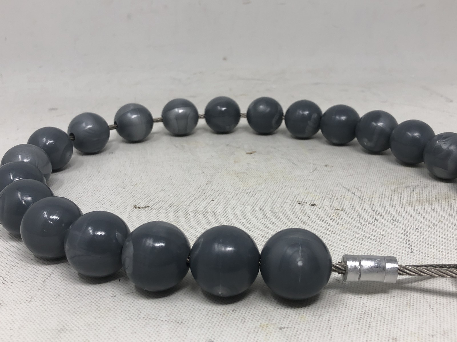 Flag Pole Gear Retainer Ring - 20 beads 8" Diameter Silver/ Gray