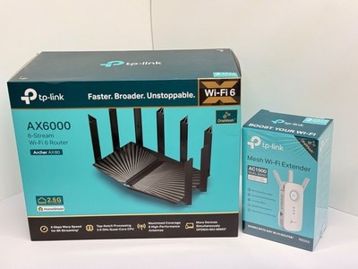 BUNDLE TP-Link Archer AX80 Dual-Band AX6000 Wi-Fi Router + AC1900 Range Extender