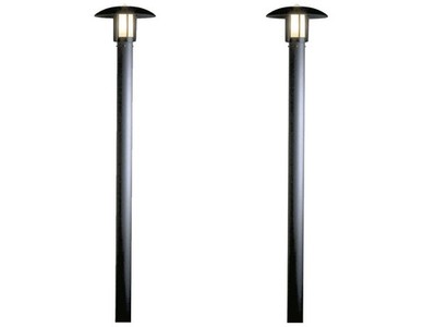 2er-Set Außenstehleuchte, Gartenlaterne Alu schwarz, Glas opal, E27, Konstsmide