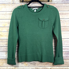 Autumn Cashmere Womens Kelly Green Long Sleeve 100 Cashmere Sweater S
