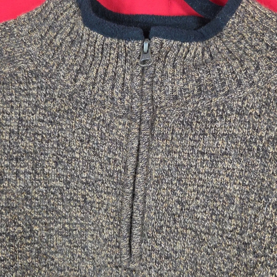 PENDLETON Shetland Washable Wool Sweater Brown 1/4 Zip Size Large - Image 4 of 4