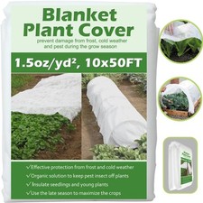10 ft x 50 ft Plant Covers -  Freeze Protection & Sun Shield Fabric