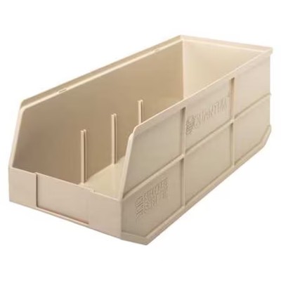 Quantum Storage Systems Ssb483iv Shelf Storage Bin, Polypropylene, Ivory, 7 In