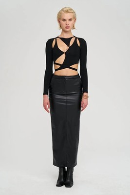 IAMNOTBASIC Alexis Top Oberteil Shirt Schwarz Größe S Damen Bekleidung