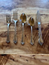 Oneida ARBOR ROSE Stainless TRUE ROSE Silverware Flatware Set of 5