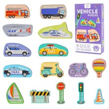 Magnetic Vehicle Puzzles For Kids Ages 3-5, 29 Pcs Transportation Matching