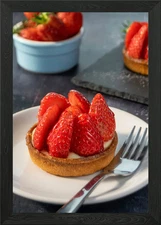 Strawberry tartlet Framed Wall Art Poster Canvas Print Picture