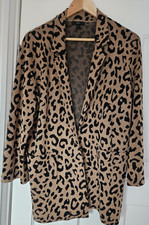 🖤J Crew Ladies Brown Animal Leopard Print Cardigan Jacket. Very on trend. SizeL