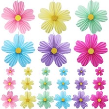 18 PCS Mexican Pastel Tissue Paper Flowers Hanging Fans Lanterns Decor