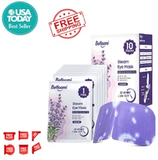 Steam Eye Mask, 10 Packs Heated Eye Mask, Self Heating Disposable SPA Warm Compr