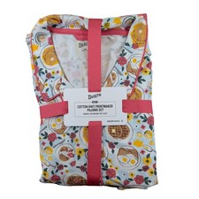 Duluth Trading Co Women XXL Cotton Knit Printmaker Pajama Set Breakfast Food