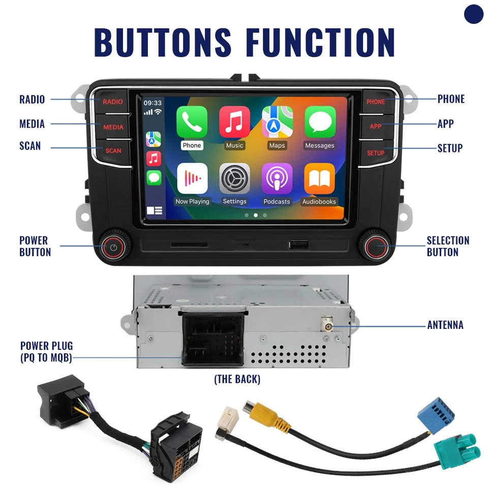 Für VW Passat Golf CC 6.5" RCD440 PRO CarPlay Android Auto Rear USB Radio Stereo - Bild 2 von 4