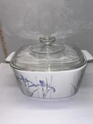 Vintage Corning Ware Shadow Iris A-3-B 3Liter Casserole Dish & Pyrex A-9-C Lid