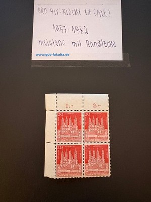 BRD  4er Block Bogenecke 900 Jahre Kaiserdom Speyer 1961 postfrisch