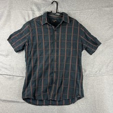 Colorado Shirt Mens L Black Check Button Up Cotton Office Formal Regular Adult