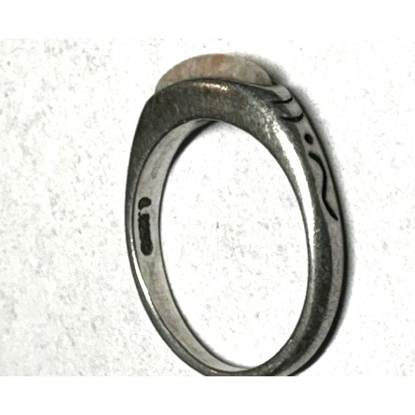 ANILLO BANDA C. POLLACK/RELIOS PLATA ESTERLINA 925 Y CORAL TALLA 6 CIELO Foto 4 de 4