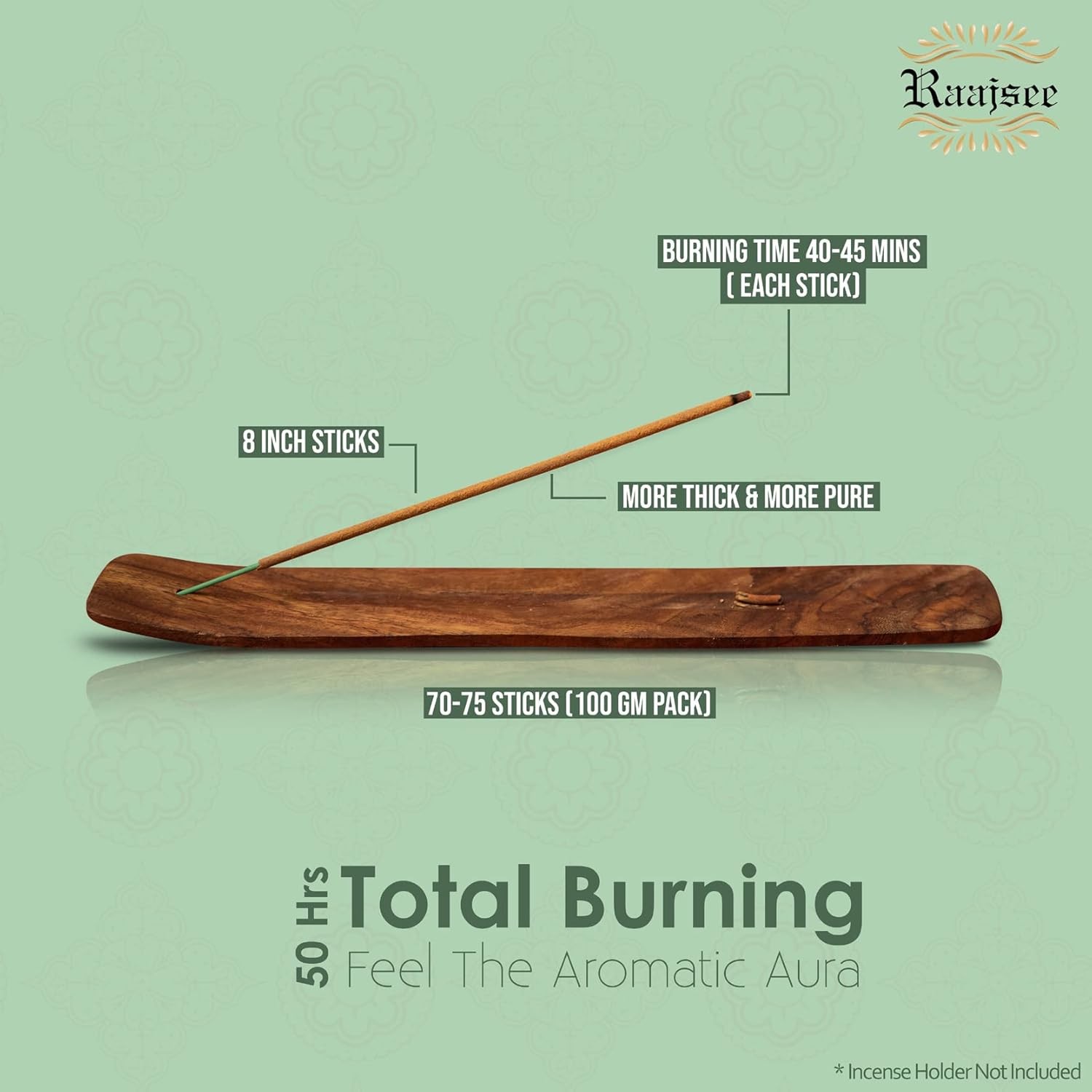 Raajsee Patchouli Incense Sticks 100 gm Pack-100% Pure Organic 