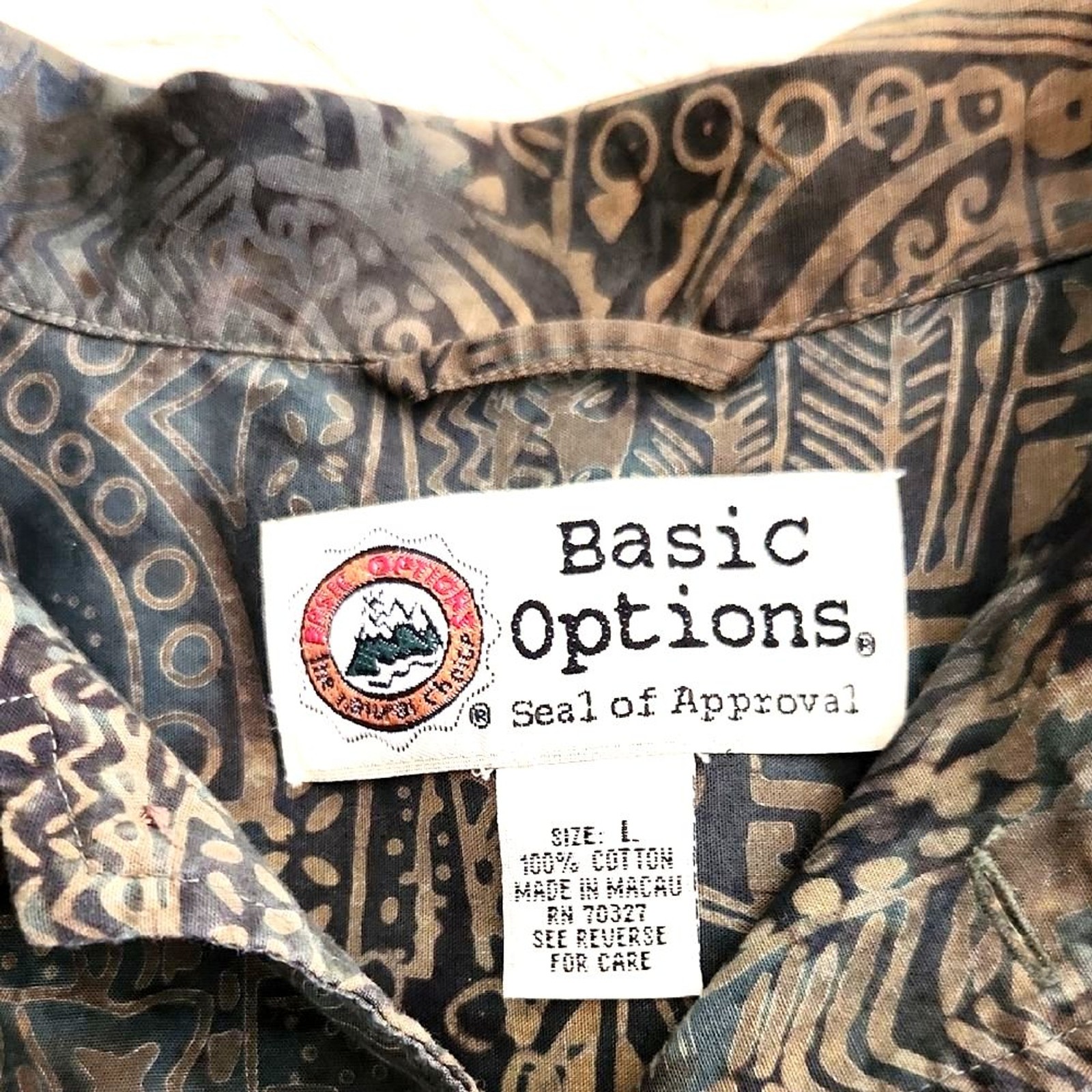 Basic Options Artistic Patterned Casual Button Do… - image 2