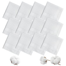 Mens 100 Soft Cotton Classic White Handkerchiefs Breathable Reusable Hankies