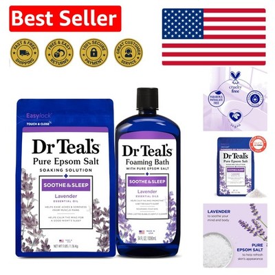 Calming Lavender Epsom Salt Soak and Foaming Bath Combo Pack for Soothing