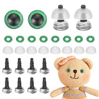 12 StüCk Glitzer-Sicherheitsaugen FüR Puppen, 9Mm Kunststoff 3D HäKelaugen, GrüN