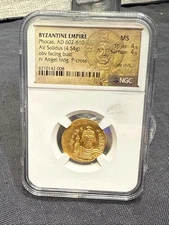 Byzantine Empire PHOCAS Gold Solidus NGC MS 4/5, 4/5 Ancient Coin 602-610