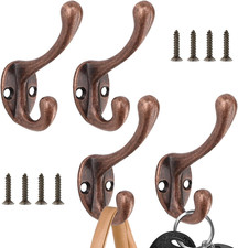 Wall Mounted Double Hooks Vintage Hardware Hooks Industrial Hooks Bronze Coat Ho