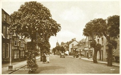 Bala Vintage Postkarte Gwynedd High Street Wales