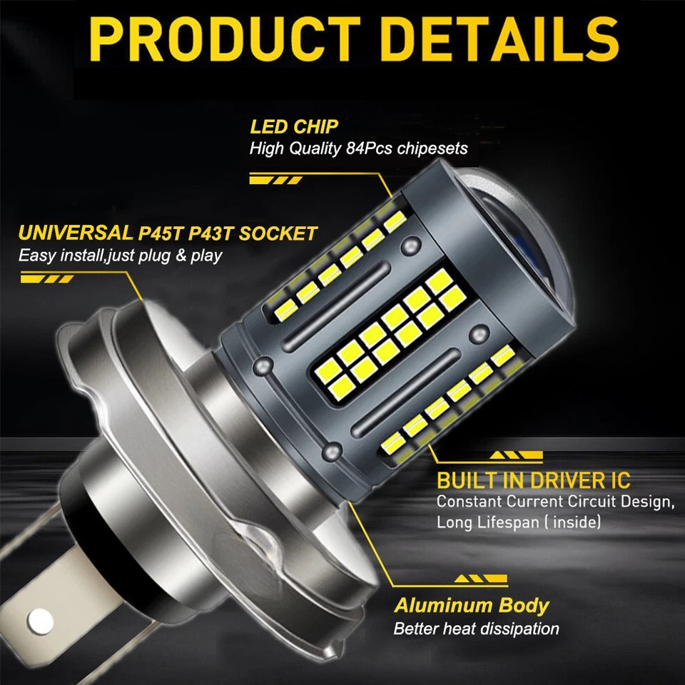 For MF Massey Ferguson 135 165 185 Tractor LED Headlight Bulbs White Headlamp - Image 2 of 4