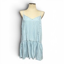 American Eagle Outfitters Sleeveless Mini Dress Chambray Blue Large