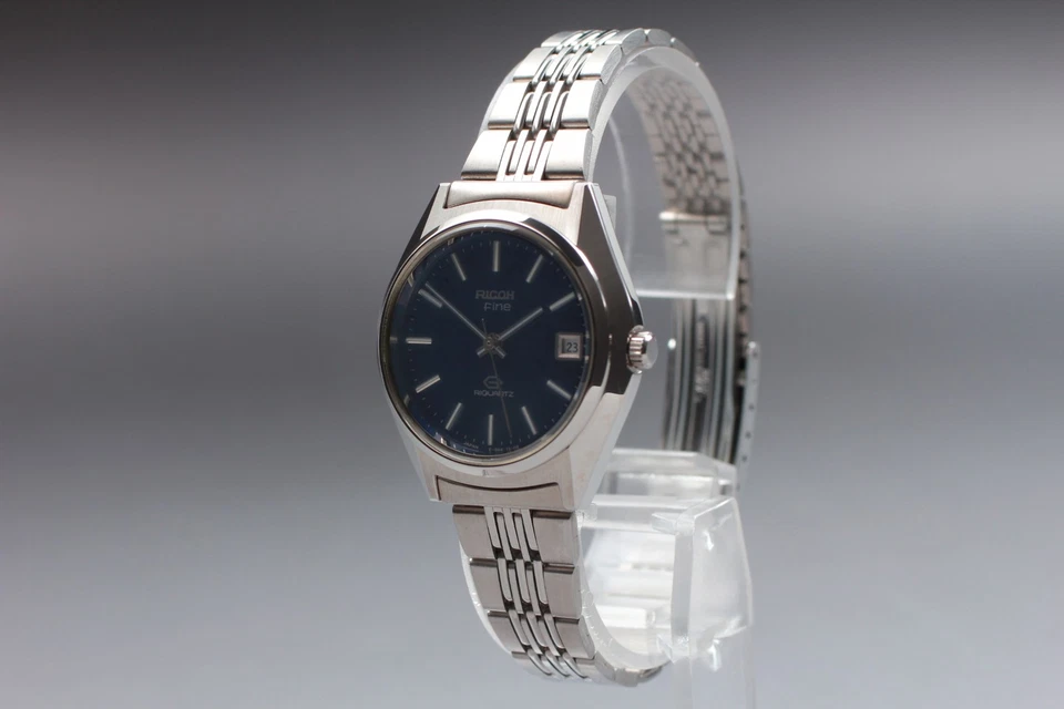 Reloj para mujer Ricoh Riquartz fino 594014 esfera azul cuarzo vintage años 70 como nuevo Foto 2 de 4