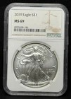 NGC MS69 2019 American Silver Eagle One Dollar Silver Coin -186