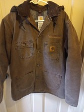 Vintage Carhartt CO2 CHT 02 Detroit Jacket Size Medium W/ Hood Union Made Y2K
