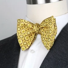 CAMELLUCCI Men's Self-tied Bow Tie Big Butterfly 100%silk S723 Yellow Ornament