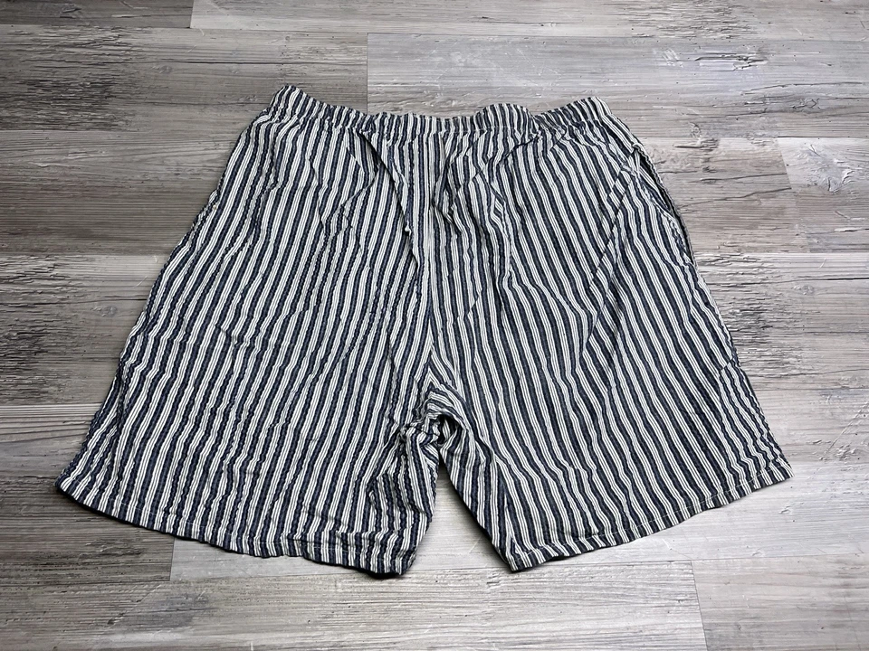 Vintage Mens Beach Casual Shorts St. Johns Bay Size Large Pull On Pajama Striped - Image 2 of 4
