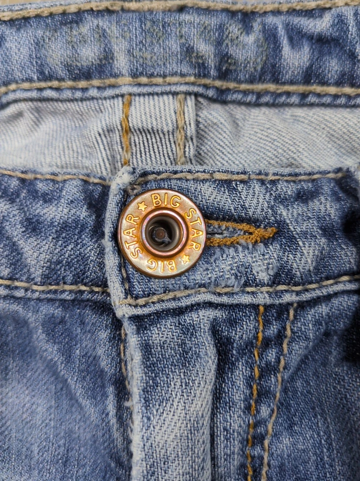 Женские узкие джинсы из денима Big Star Casey 26 с заниженной талией средней стирки синие - Изображение 3 из 4