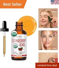 100 Pure Organic Rosehip Oil - Cold Pressed Anti-Aging Elixir for Face Hair
