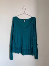 We The Free Laguna Thermal Top in Teal Size XS