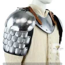 Medieval Templar Shoulder Armor Knight Pauldrons LARP Cosplay Halloween Steel