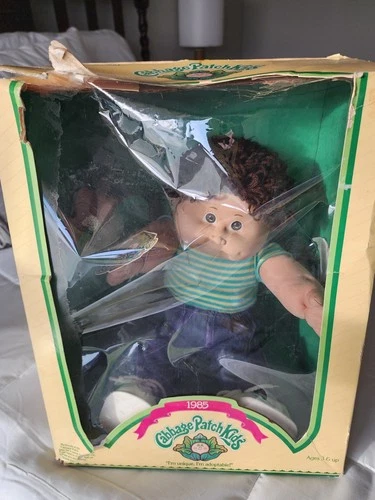 Vintage 1985 Cabbage Patch Kid Boy Doll Brown Hair/Eyes Spain Coleco Original...