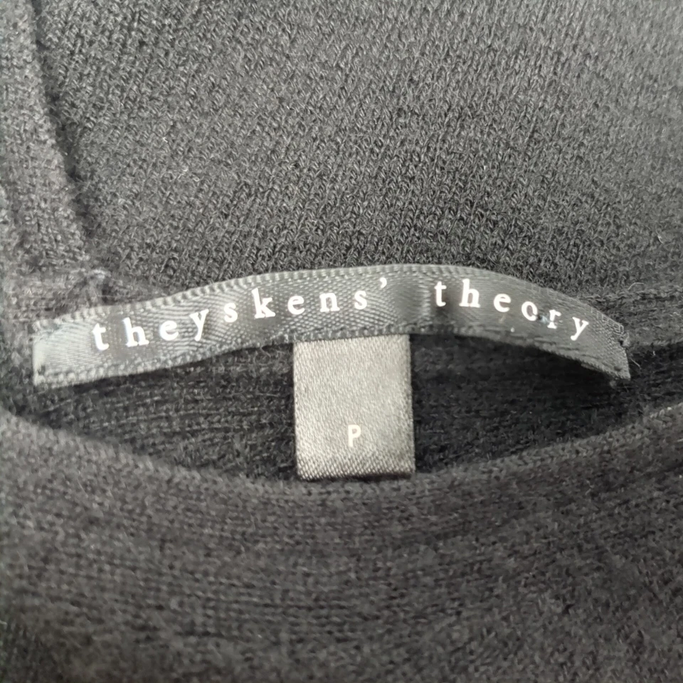 Chaleco Tejido Asimétrico Theyskens' Theory Top Negro Cachemira S UK 8 Bueno Usado Foto 3 de 4